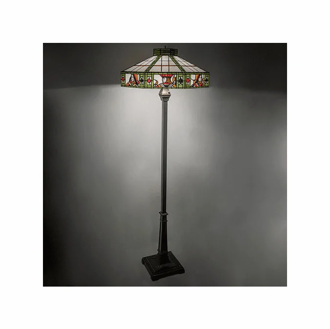 Meyda Lighting 262542 Poker Face Tiffany Mahogany Bronze Light Floor Lamp