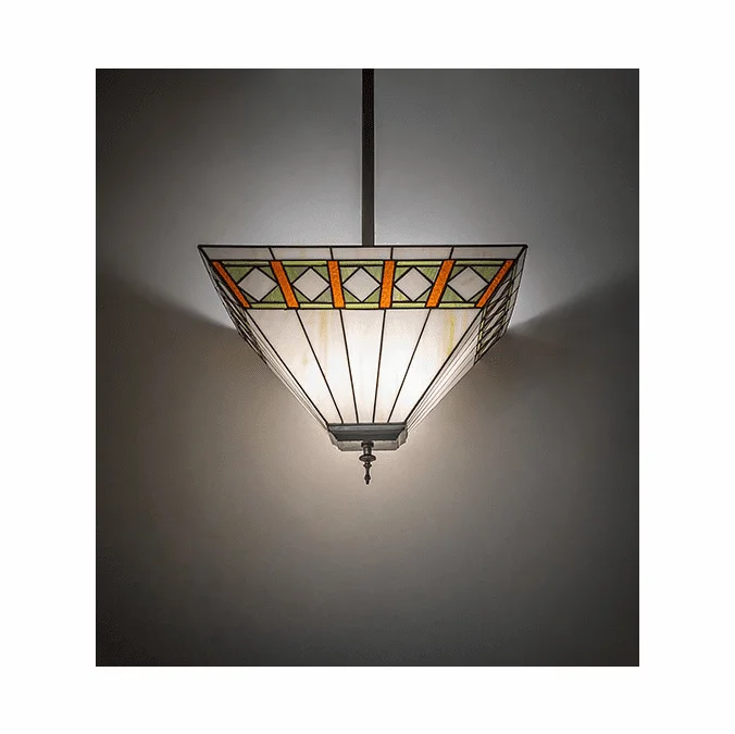 Meyda Lighting 279669 Diamond Band Tiffany Pendant Hanging Light