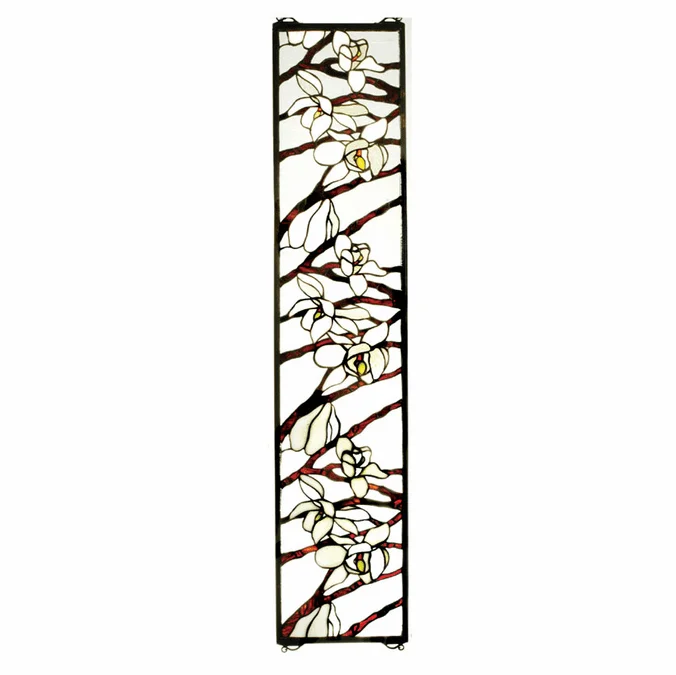 Meyda Lighting 47887 Magnolia 23 Inch Tall Rectangular Stained Glass Window Décor