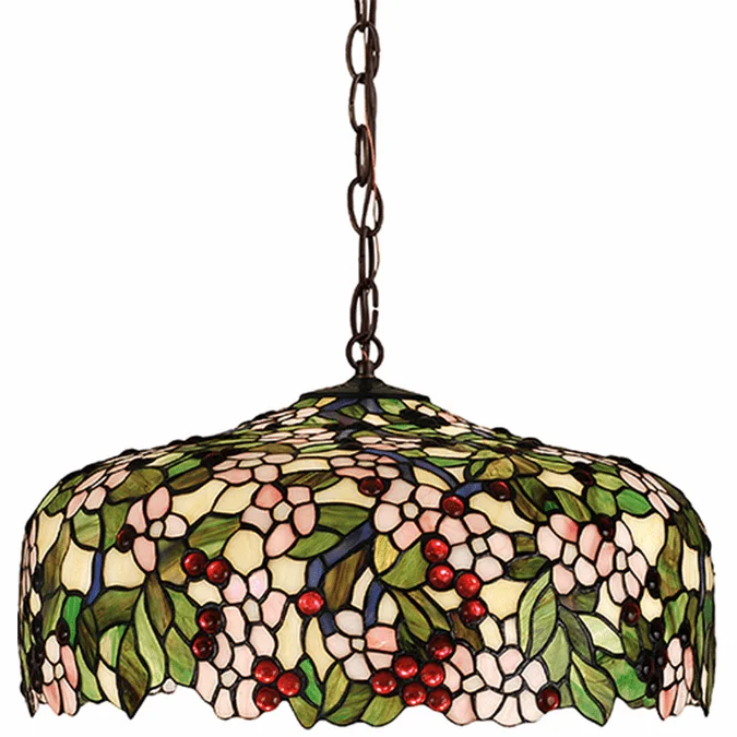 Meyda Lighting 47906 Tiffany Cherry Blossom Tiffany Ceiling Pendant Light