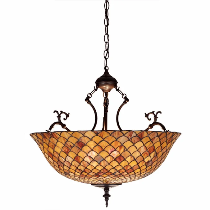 Meyda Lighting 67381 FISHSCALE Tiffany Antique Drop Lighting