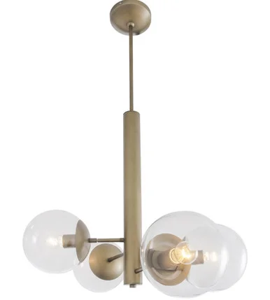Mid-Century Four Light Chandelier in Antique Brass (137|612700)
