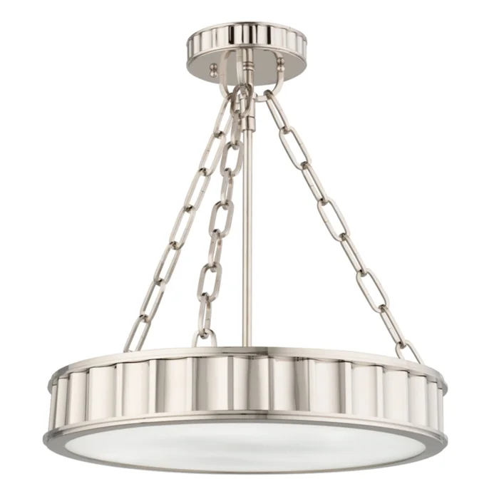 Middlebury 3-Light Semi Flush in Polished Nickel 15.5L x 15.5W x 16.75H