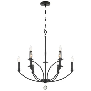 Mila Nine Light Chandelier in Black (60|MIL-8009-BK)