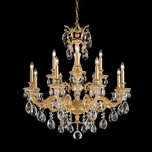 Milano 12 Light 120V Chandelier in Heirloom Gold with Heritage Handcut Crystal (168|5682-22H)