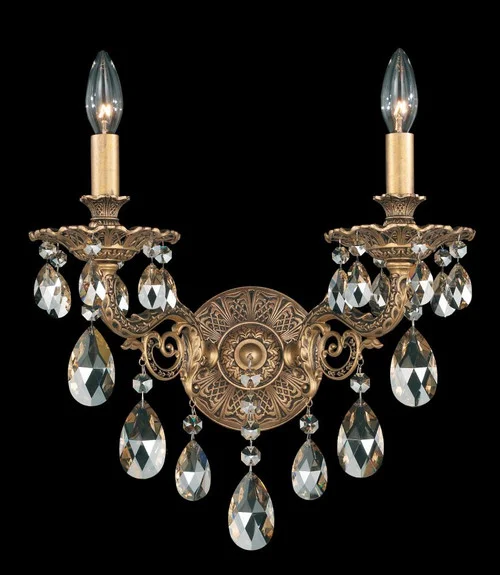 Milano 2 Light 120V Wall Sconce in Heirloom Bronze with Heritage Handcut Crystal (168|5642-76H)