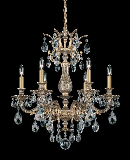 Milano 6 Light 120V Chandelier in Parchment Gold with Heritage Handcut Crystal (168|5676-27H)