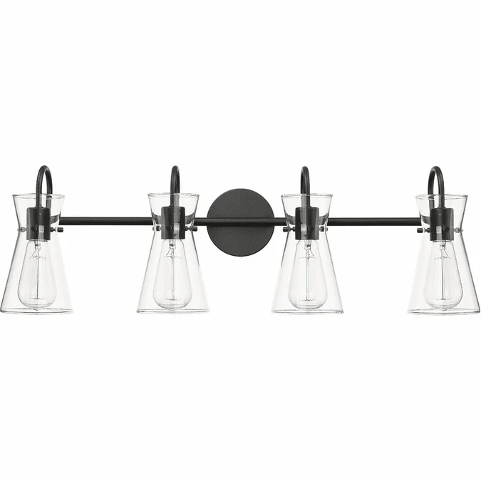 Millennium 21004-MB Camellia Modern Matte Black 4-Light Bathroom Lighting