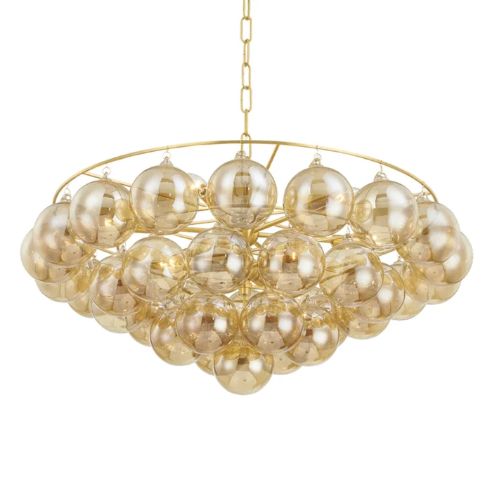 Mimi 9-Light Chandelier in Aged Brass by MEGAN MOLTEN 28L x 31.5W x 15.75H