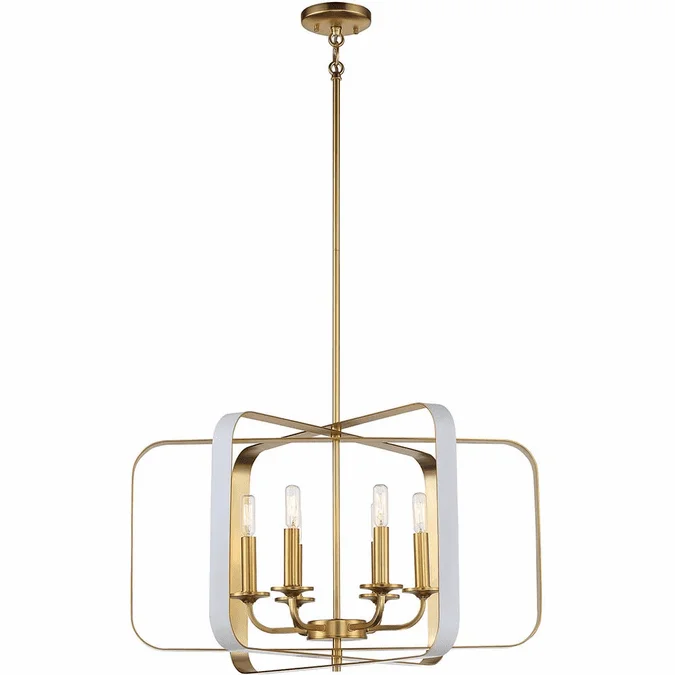 Minka Lavery 1216-706 Aureum Modern Matte White with Honey Gold Pendant Lamp