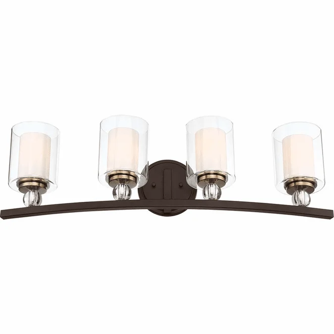 Minka Lavery 3080-416 Studio 5 Painted Bronze with Natural Brush 4-Light Bathroom Vanity Lighting