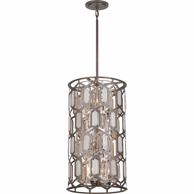 Minka Lavery 3586-795 Hexly Contemporary Coal / Brass Foyer Lighting Fixture