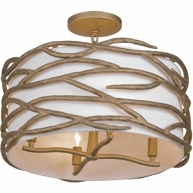 Minka Lavery 3715-788 Branch Reality Contemporary Ashen Gold Flush Ceiling Light Fixture
