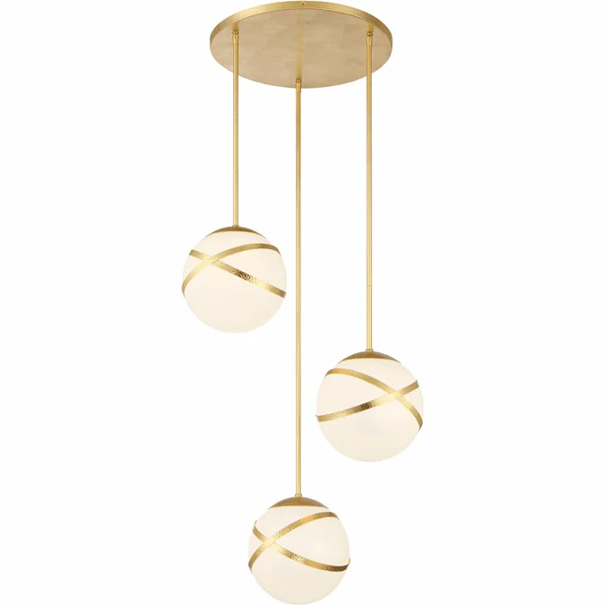 Minka Lavery 5433-853 Atlys Modern Spring Gold Leaf Multi Hanging Light Fixture