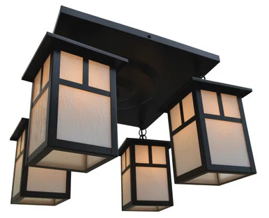 Mission Four Light Ceiling Mount in Bronze (37|MCM-6/4EM-BZ)
