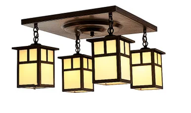 Mission Four Light Ceiling Mount in Raw Copper (37|MCM-5/4TCR-RC)