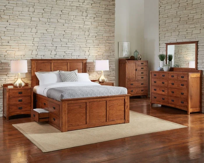 Mission Hill 4-Piece Captain Bedroom Set in Harvest