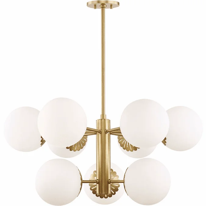 Mitzi H193809-AGB Paige Modern Aged Brass Chandelier Lamp