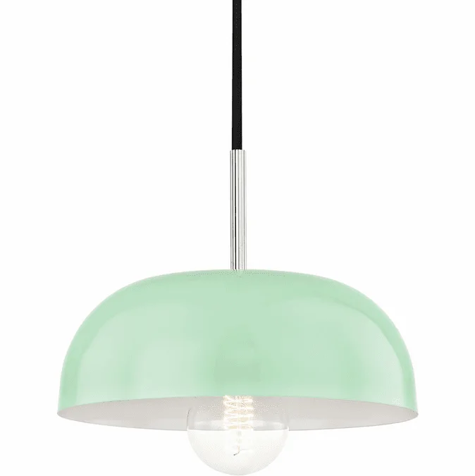 Mitzi H199701S-PN-MNT Avery Modern Polished Nickel / Mint Mini Lighting Pendant