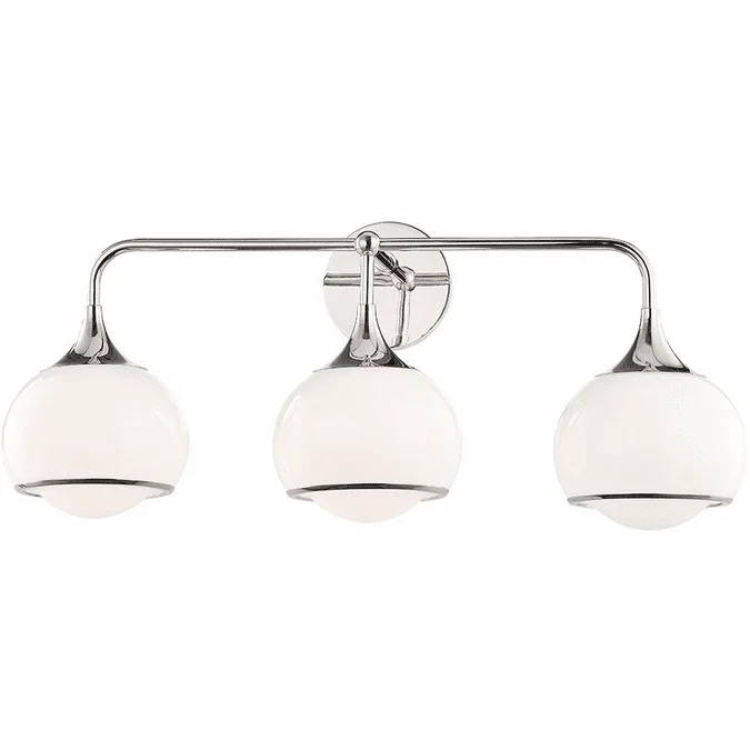 Mitzi H281303-PN Reese Contemporary Polished Nickel 3-Light Bath Lighting Fixture