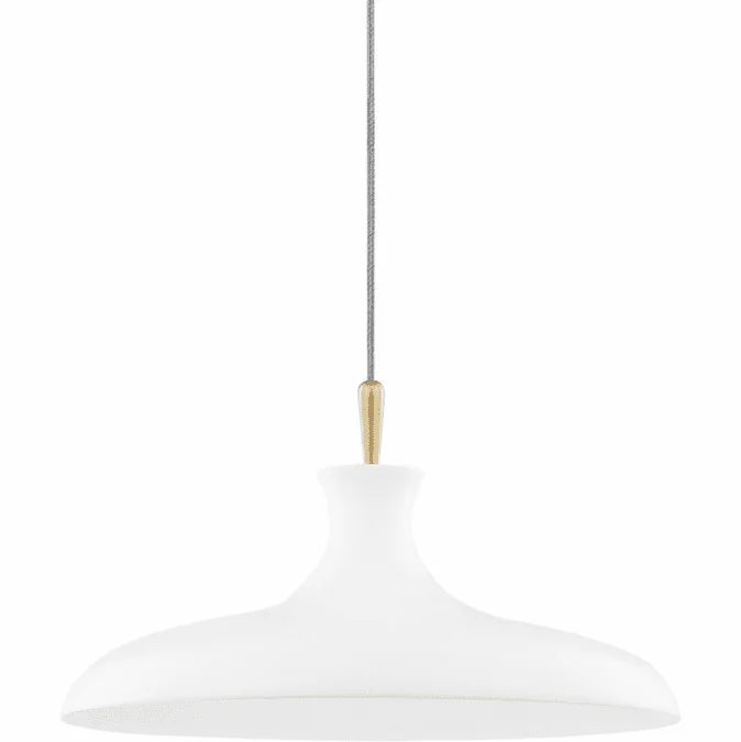 Mitzi H421701L-AGB/WH Cassidy Modern Aged Brass / White ” Pendant Light