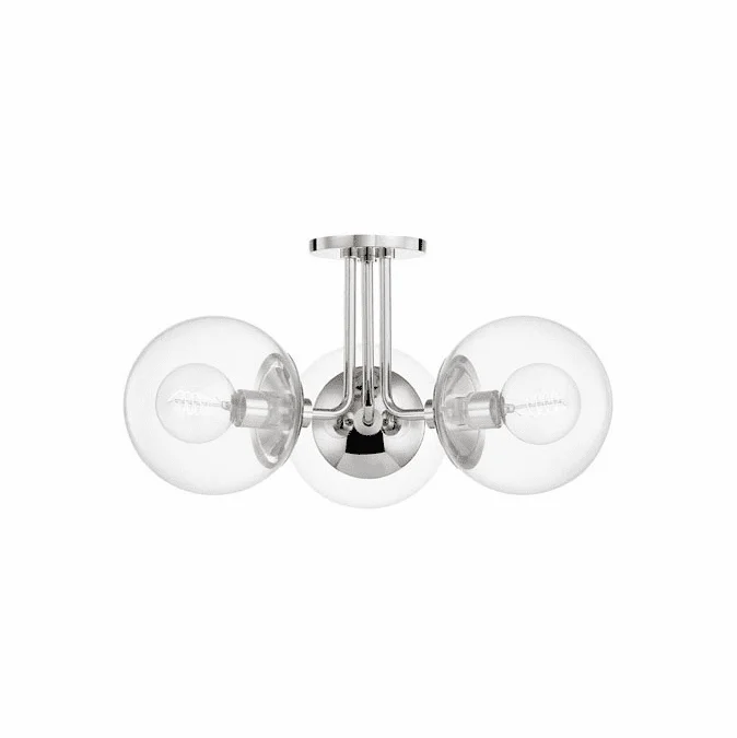 Mitzi H503603-PN Meadow Contemporary Polished Nickel Flush Mount Lighting Fixture