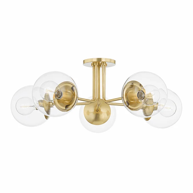 Mitzi H503605-AGB Meadow Contemporary Aged Brass Ceiling Light Fixture