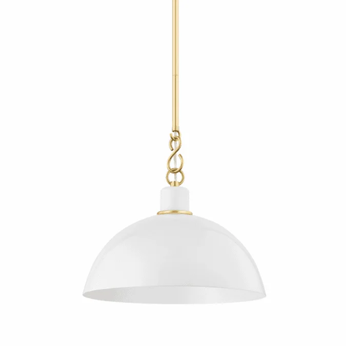 Mitzi H769701S-AGB/GWH Camille Aged Brass 13″ Pendant Lamp