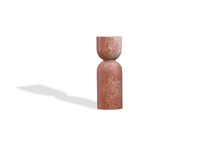 Mobital Apothecary Tall End Table Red Travertine WEN-APOT-REDT-TALL9