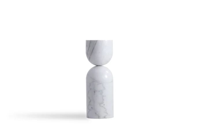 Mobital Apothecary Tall End Table White Marble WEN-APOT-WHIT-TALL9