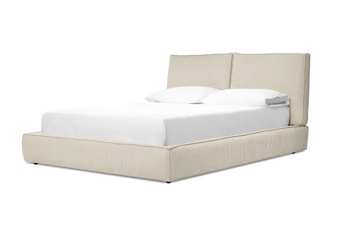 Mobital Bendo Upholstered Bed King Almond Fabric BED-BEND-ALMO-KING