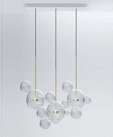 Mobital Bolle Pendant Lamp 14 Bulb Clear Glass Gold Stem ALP-BOLL-GLAS-14L