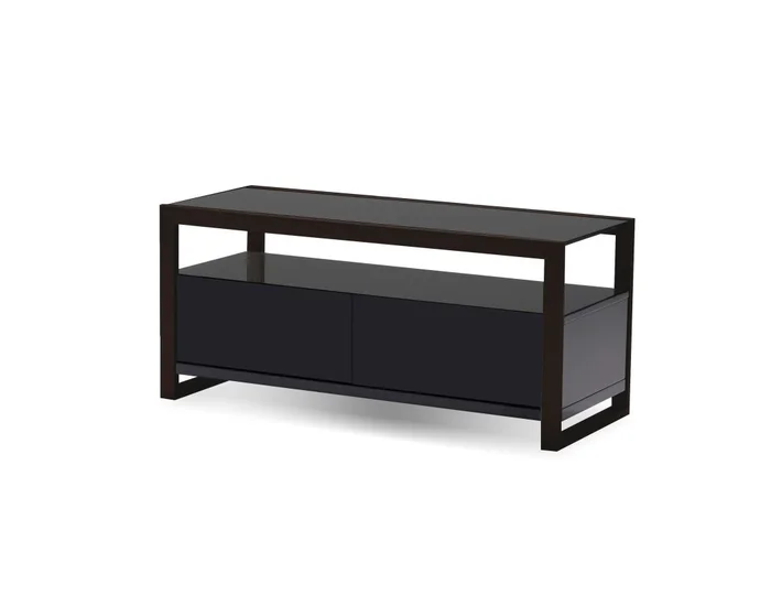 Mobital Brando Media Unit Matte Black Hdf, Black Glass And Steel 39″ WTV-BRAN-BLAC-BLA39