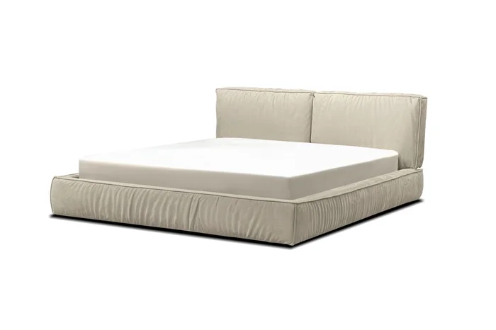 Mobital Brizo Upholsetered Bed King Oyster Ultrasuede BED-BRIZ-OYST-KING