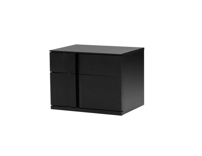 Mobital Carbon Night Table 2-Drawer LSF Black Textured/Soft Closing Drawers NIL-CARB-MBLA-