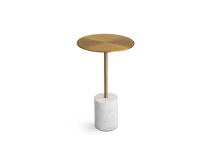 Mobital Circulo Medium End Table White Marble,Brass Powder Coated Steel Medium WEN-CIRC-WHIT-MEDIU