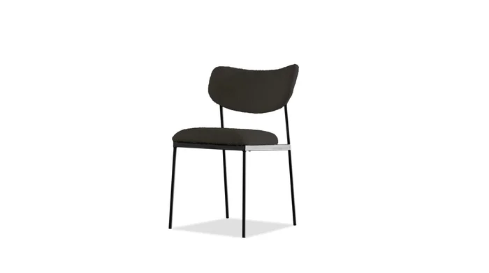 Mobital Clique Dining Chair Black Leatherette Black Powder Coated Steel Base (Set of 2) DCH-CLIQ-BLAC-PCBLA