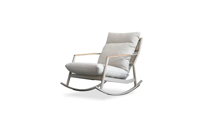 Mobital Dondo Rocking Lounge Chair Buttercream Sunproof Fabric LCH-DOND-BUCR-DESA