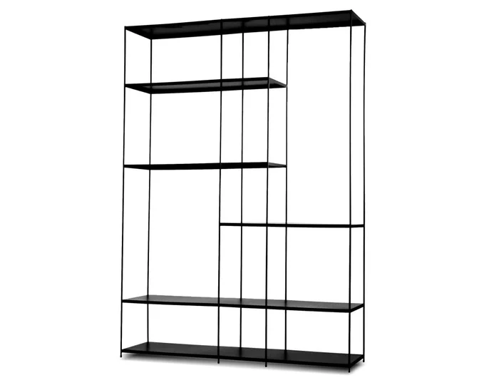 Mobital Etta Large Bookshelf Black Black Powder Coated Steel Frame WRA-ETTA-BLAC-