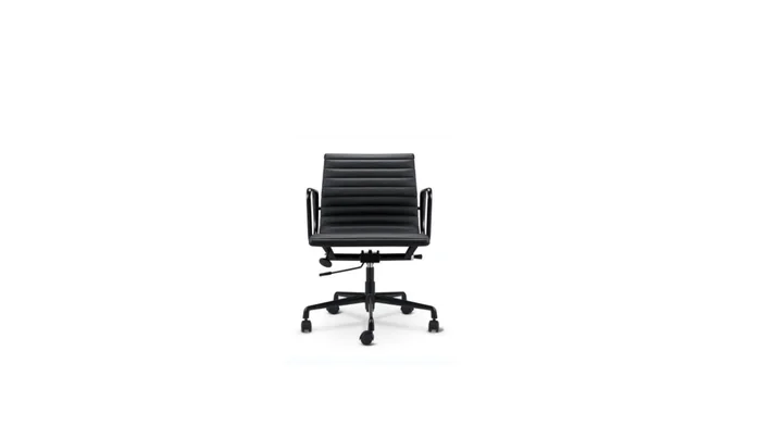Mobital Falcon Low Office Chair Black Leather Powder Coated Black Frame With Castors OCH-FALC-BLAC-LPCBL