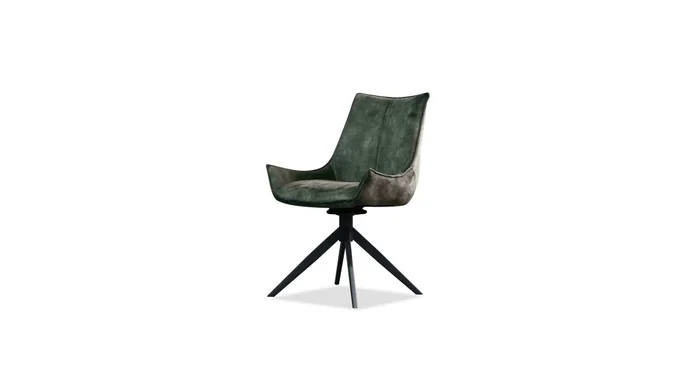 Mobital Giulia Swivel Dining Chair Forest Green Fabric (Set of 2) DCH-GIUL-FOGR-PCBLA