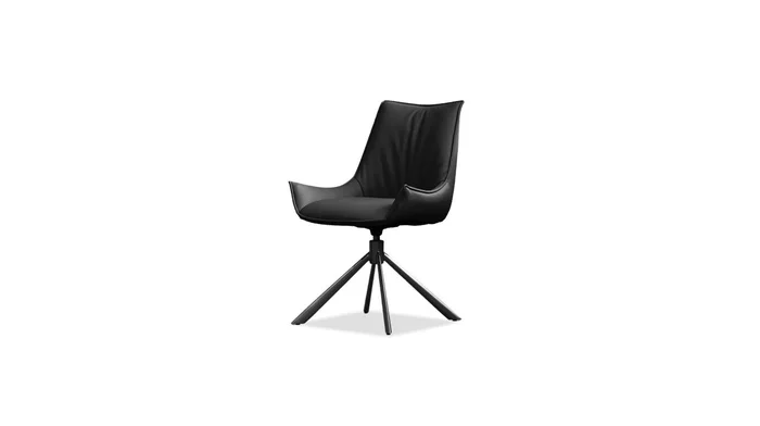 Mobital Giulia Swivel Dining Chair Ink Black Leather (Set of 2) DCH-GIUL-BLAL-PCBLA