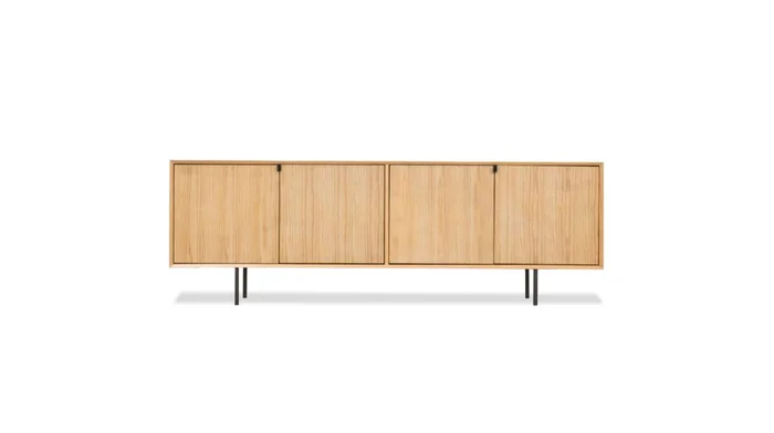 Mobital Hobbs Buffet White Oak Veneer Black Powder Coated Legs DBU-HOBB-WOAK-