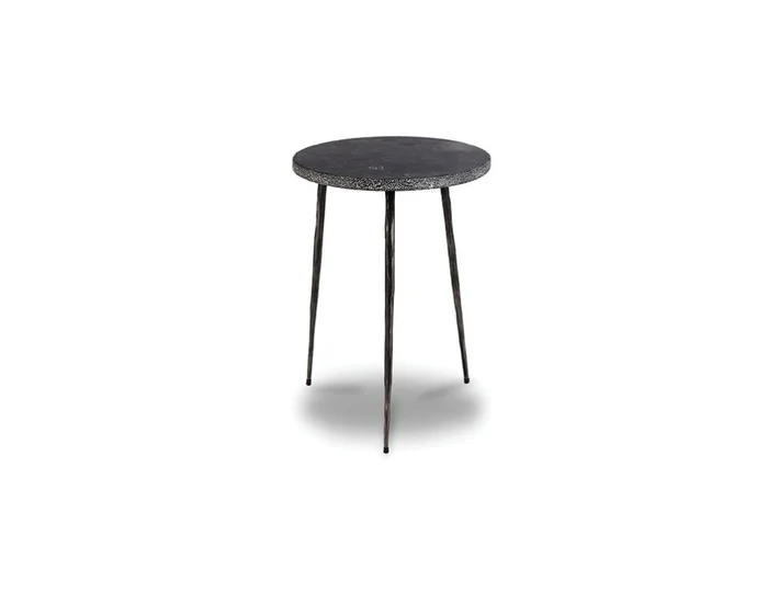 Mobital Kaii Tall End Table Black Marble Hammered Edge/Black Iron Legs WEN-KAII-BLAC-TALL