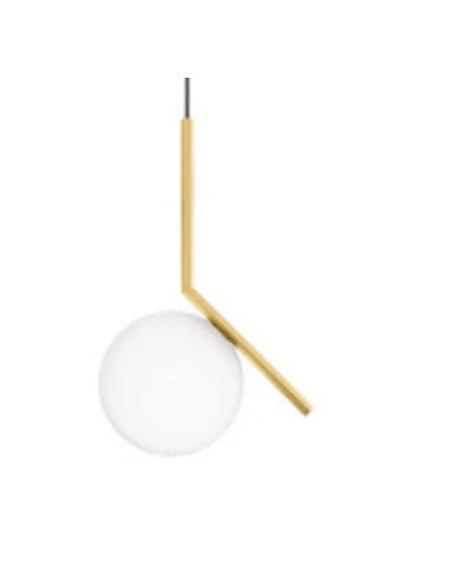 Mobital Luna Pendant Lamp 8″ Bulb White Glass Polished Gold Frame ALP-LUNA-GOPA-D8