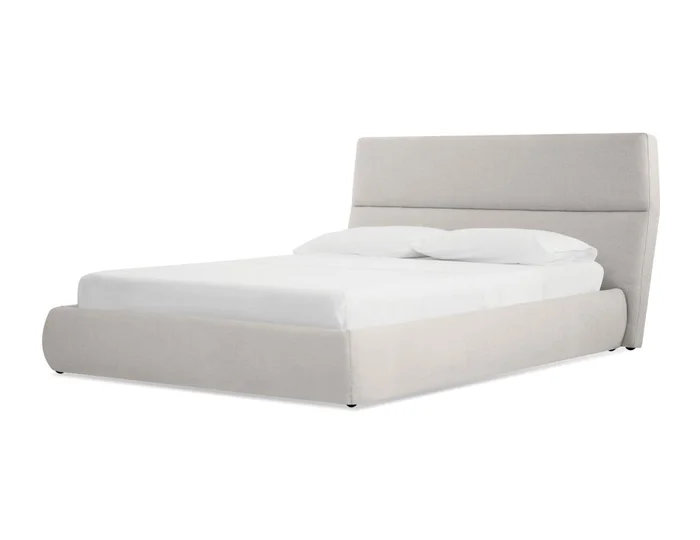 Mobital Lunar Storage Bed King Greige Tweed Fabric BED-LUNA-GREI-KING