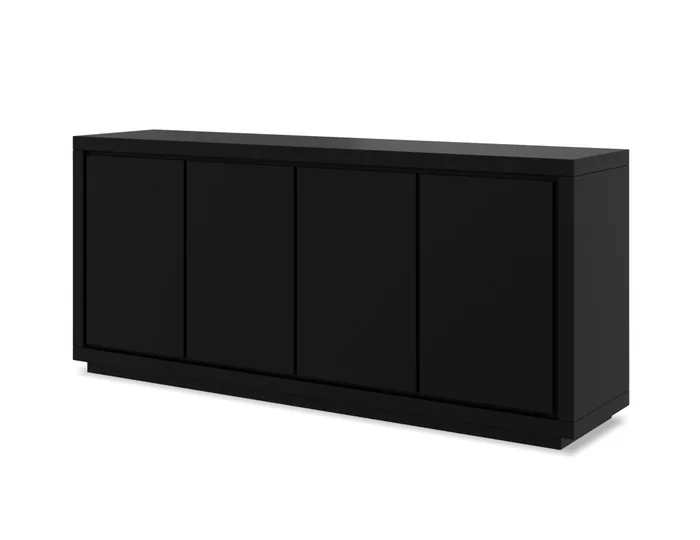 Mobital Maze Buffet Black Matte Textured, 4-Door DBU-MAZE-MBLA-4DOO2