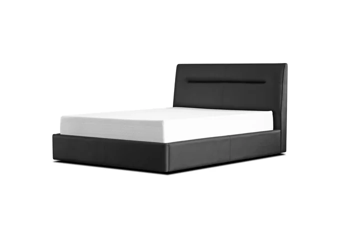 Mobital Noah Upholstered Bed Double Black Leatherette BED-NOAH-BLAC-DOUBL