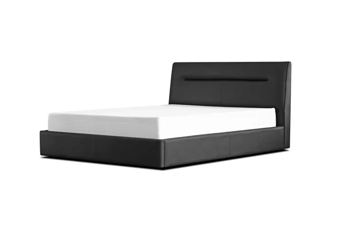 Mobital Noah Upholstered Bed Queen Black Leatherette BED-NOAH-BLAC-QUEEN