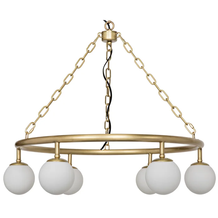 modena chandelier, small, metal with brass finish